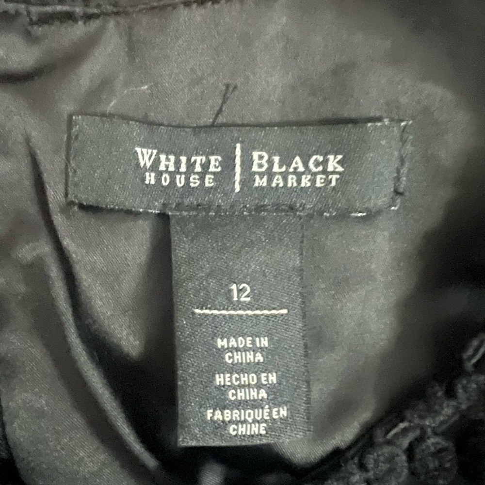 WHITE HOUSE BLACK MARKET exquisite black long cocktail dress , Size 12 - Picture 4 of 4